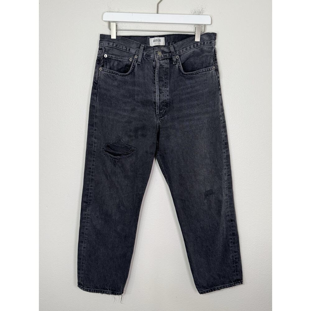Agolde 90's Crop Jeans Mid Rise Loose Bound Straight Leg Button Fly, 28
